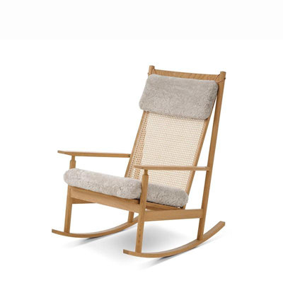 Chaise berçante en bois massif danois