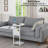 C Shaped End Table For Couch, Side Table For Couch, Small Couch Side Table For Small Spaces, Slide Under Sofa Table TV Tray With Metal Frame For Living Room, Bedroom (White)