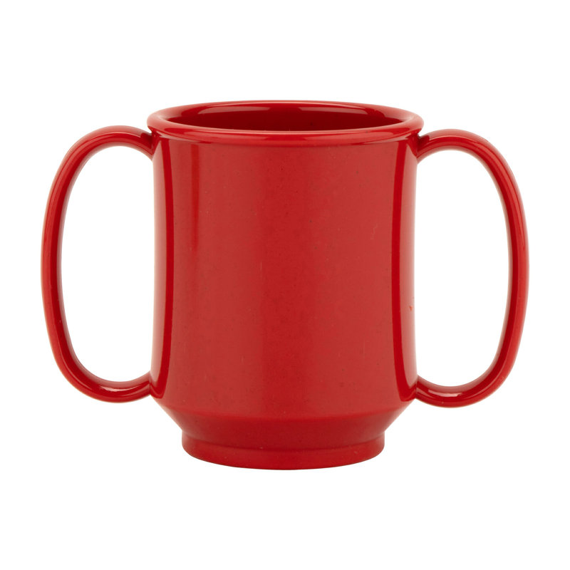 Tasse en plastique GET sans BPA à deux poignées, 8 onces (ensemble de 12), Rouge