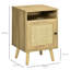 HOMCOM Rattan Bedside Table Nightstand with Storage Shelf Natural