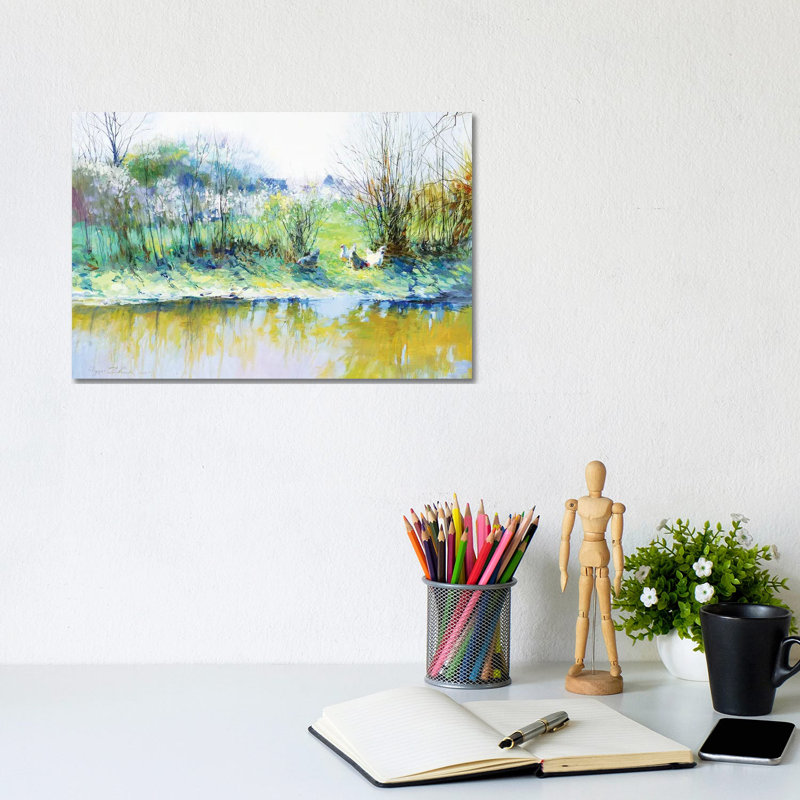 Near A River - Wrapped Canvas Painting, 20.32cm H x 30.48cm W x 1.905cm D