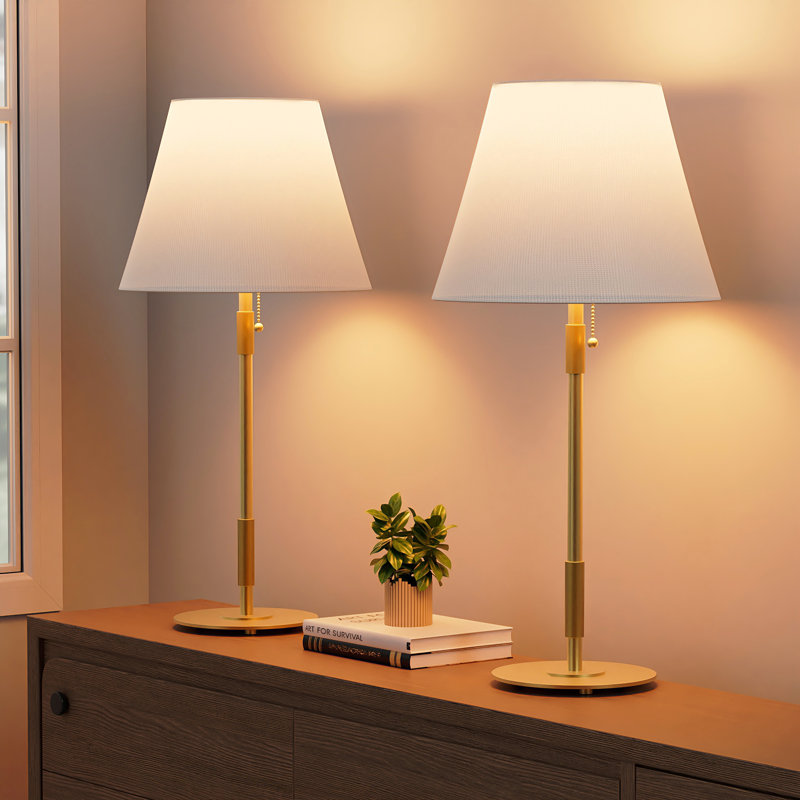 Ensemble de 2 lampes de table en métal 22 po, lampe de chevet à chaîne et lampes de chevet pour le salon de la chambre à coucher (ensemble de 2)