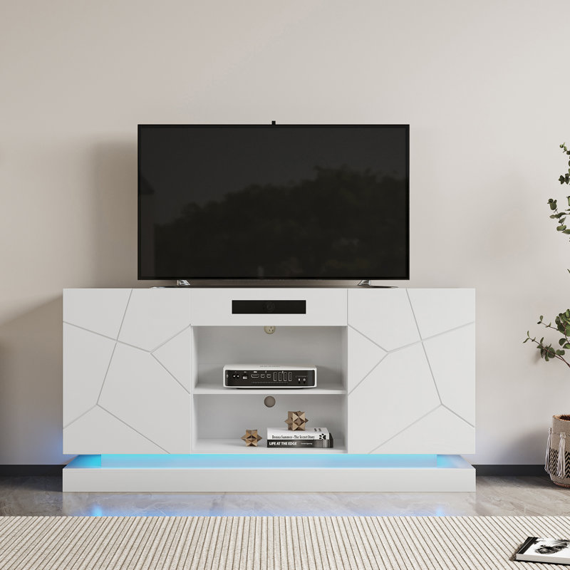 Crédence de rangement l 74,8 po Berdia, Blanc