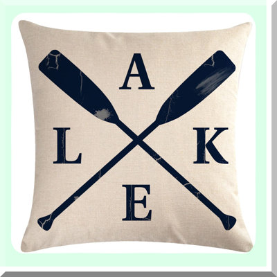 Anchor Time Lake House Pillow Covers - Farmhouse Decor Set of 4 Square Cushion Cover for Sofa Couch Patio, Lake House Gifts Decorative Pillowcases