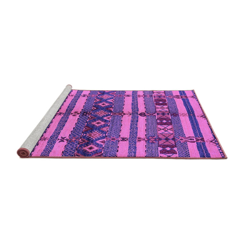 Washable Geometric Indoor Rug, Square 5'