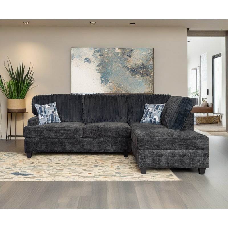 Canapé modulaire en L avec chaise longue Diodorus, Gris galactique