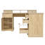 Bureau en L 59 po cannelé moderne avec station de charge et armoire de rangement - bureau d'ordinateur personnel avec support pour moniteur (sans la chaise)-748332052