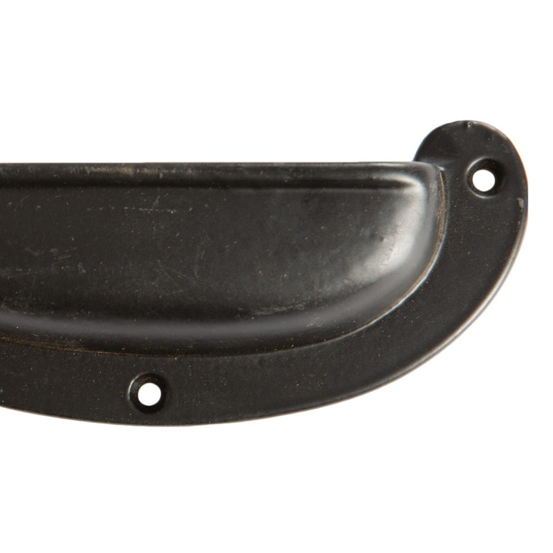 Hammer & Tongs - Wide Lipped Cabinet Cup Handle - W130mm x H50mm - Black