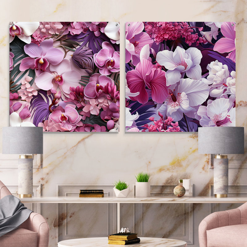 Craton - Ensemble d'art mural en verre acrylique Coastal Tropical, H 36 po x l 73 po