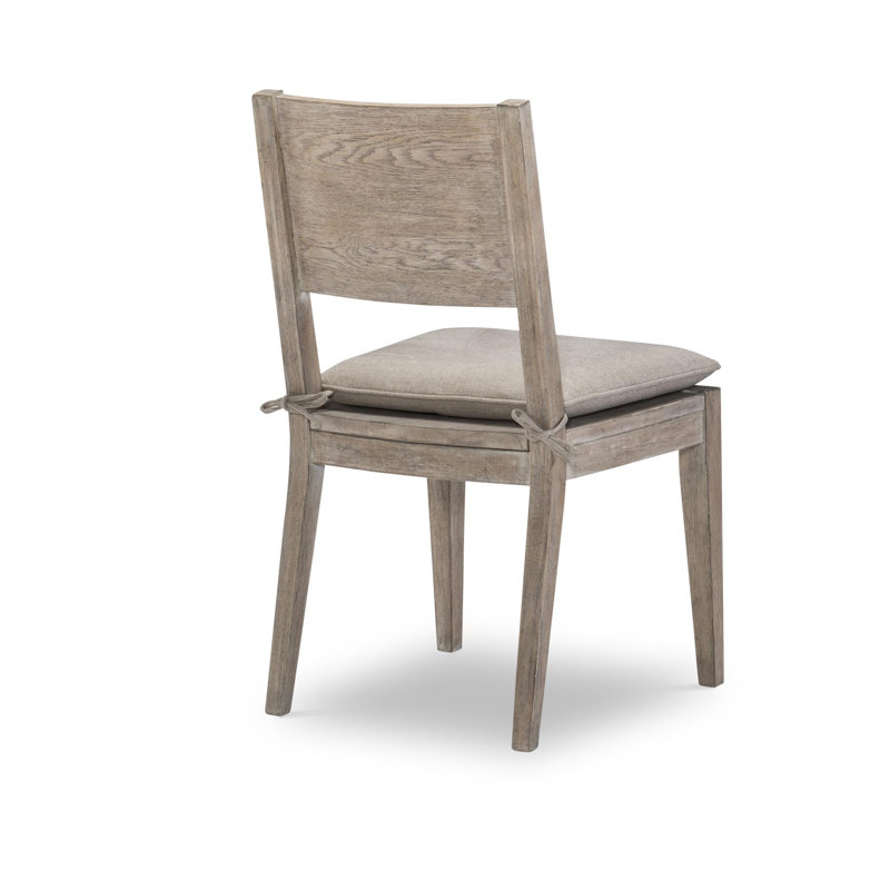 Gray Wood Side Chair with Removable Cushion