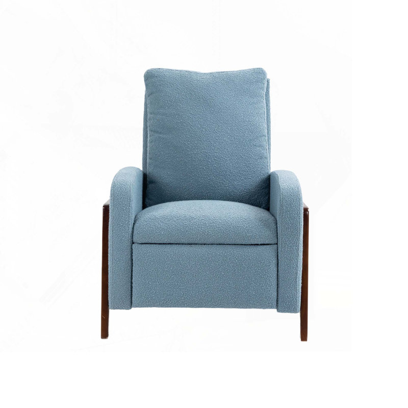 Oana Fabric Upholstered Recliner, Light Blue