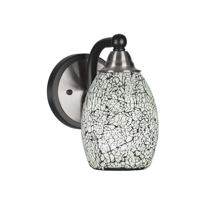 Michell 1-Light Wall Sconce, Matte Black/Brushed Nickel