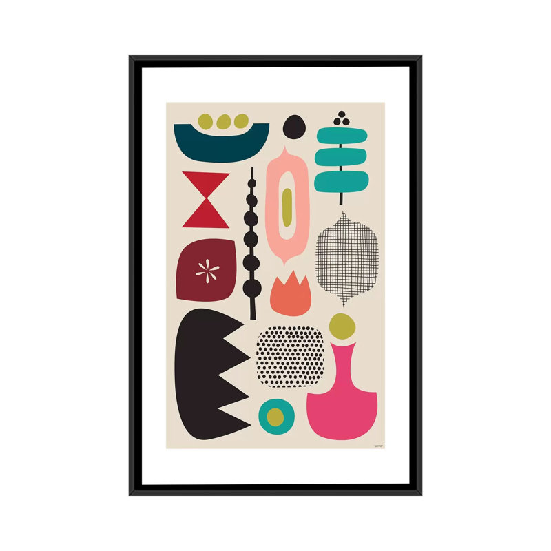 « modern abstract iv », impression sur toile, H 26 po x l 18 po x P 1,5 po, Toile avec cadre noir, Pas de tapis