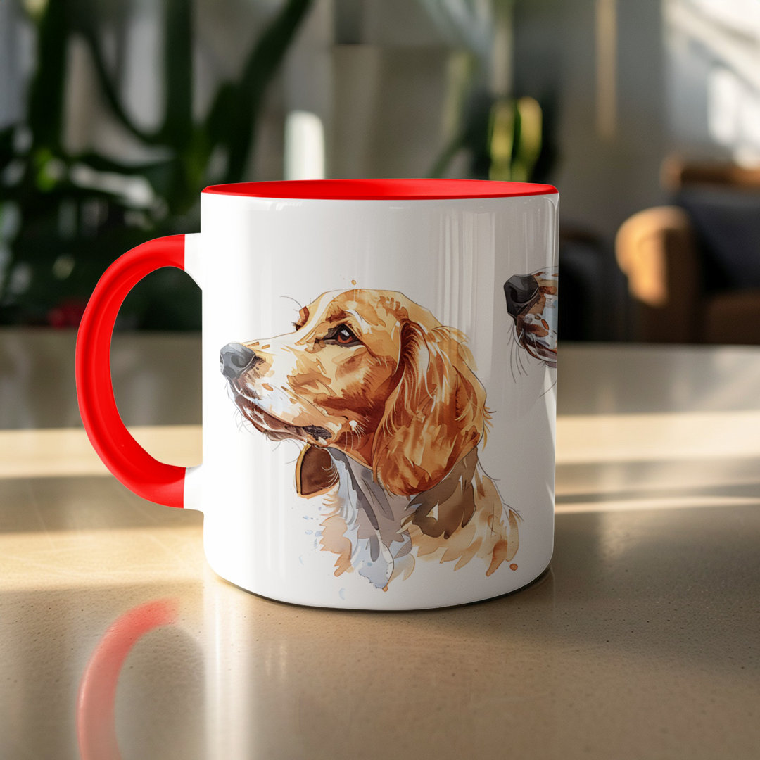 Set of 2 – 11oz Watercolour Basenji Design Coffee Mug