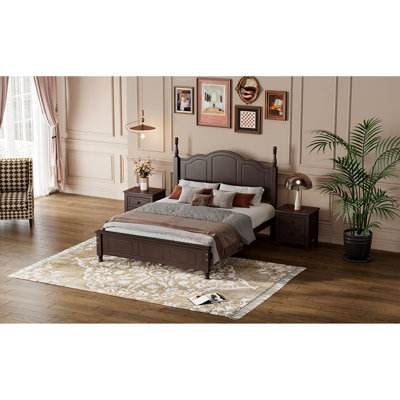 Wood Platform Bed Frame,Retro Style Platform Bed With Wooden Slat Support by Alcott Hill