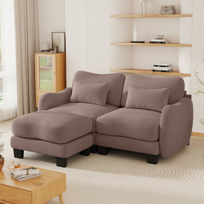 70.8''Modern Chenille Loveseat Sofa with Modular Ottoman