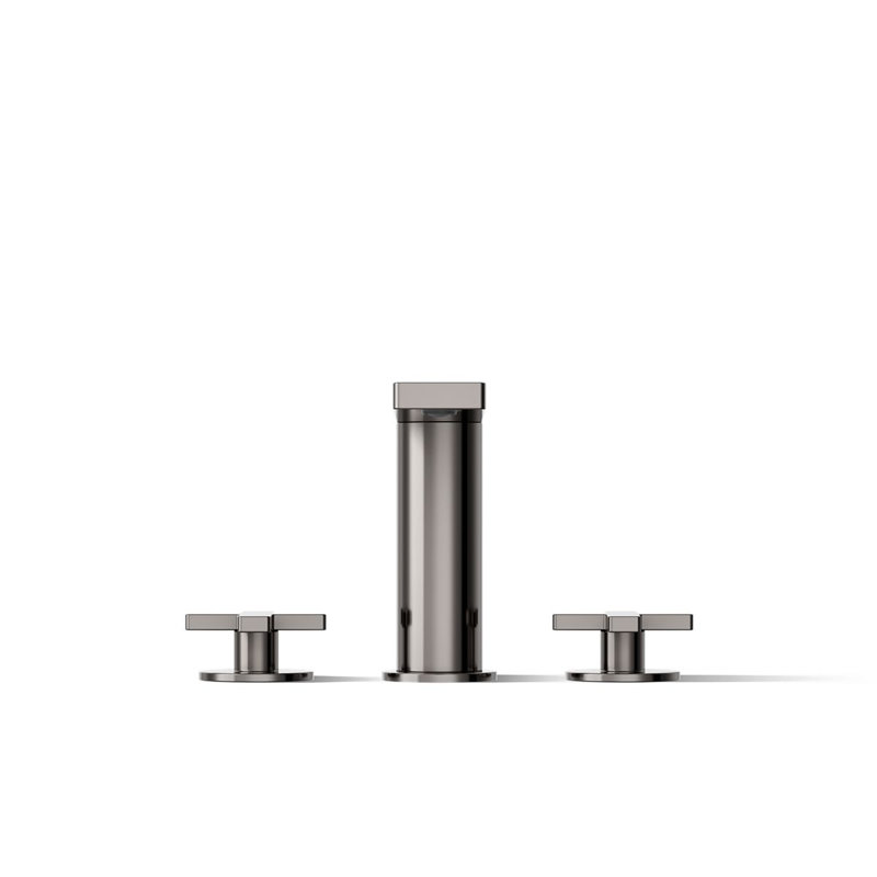 Composed Deck-Mount Bath Faucet With Cross Handles, Vibrant Titanium