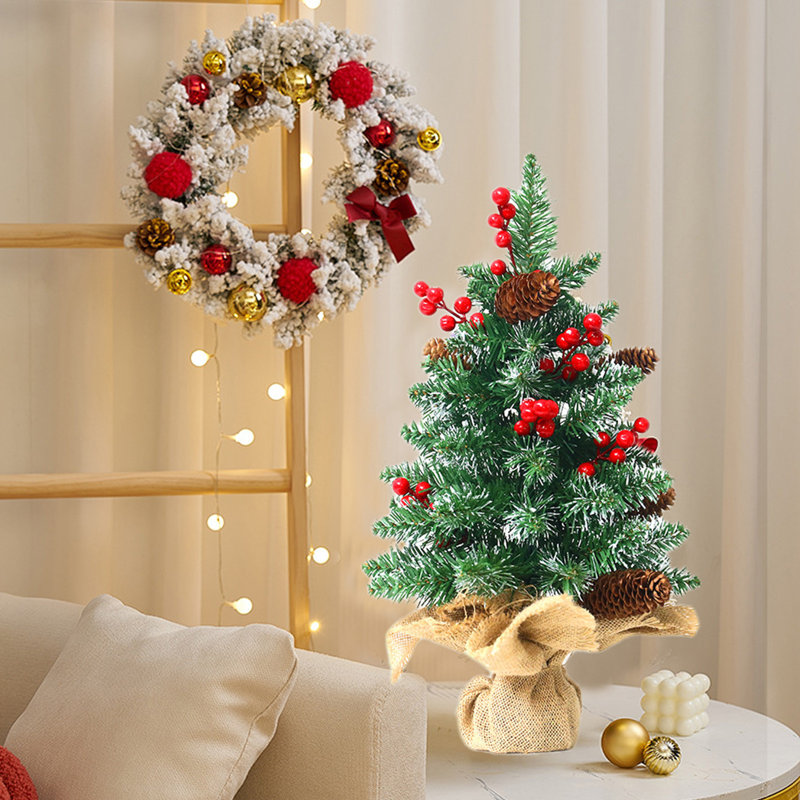 Mini décoration de Noël arbre de Noël pinecone 17 po, A