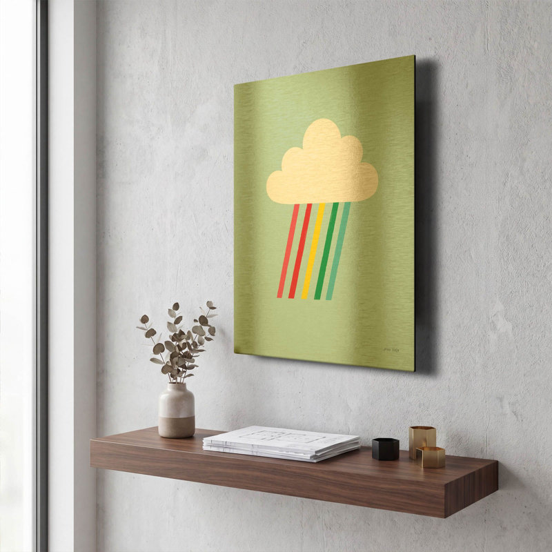 «Rainbow Rays II» par Ann Kelle, art mural en métal doré, 12 po x 16 po, 12 po x 16 po