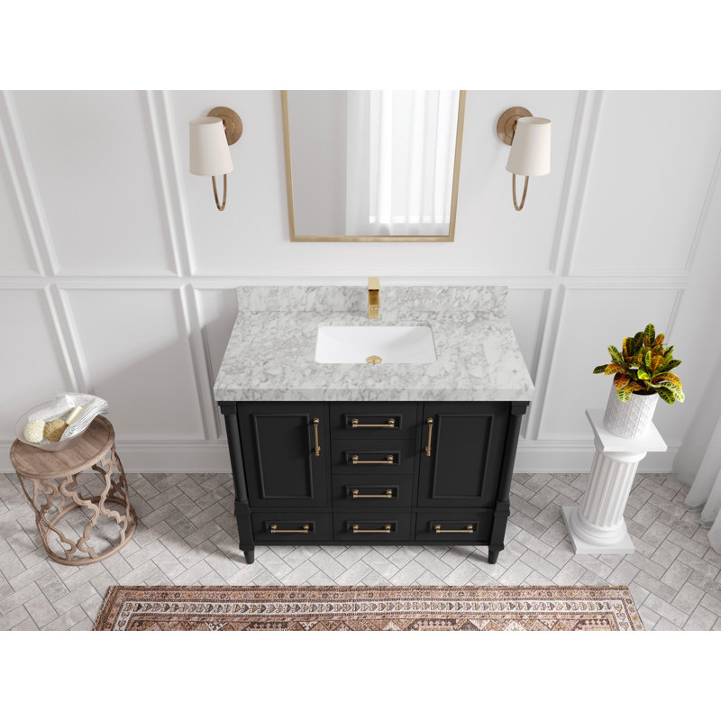 Ensemble de meuble-lavabo simple 42 po Aberdeen, Marbre de Carrare