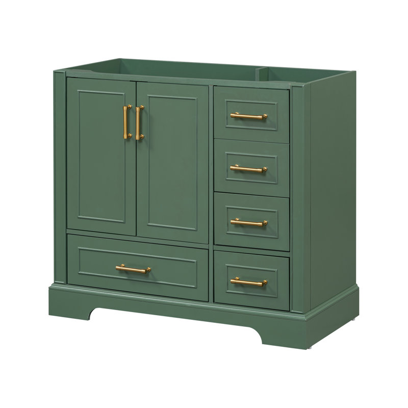 Meuble-lavabo traditionnel vert 36 po (lavabo non inclus) [armoire seulement], meuble-lavabo