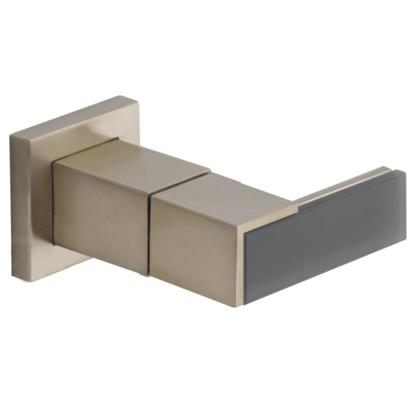 Siderna® Widespread Bathroom Faucet, Brushed Nickel, 1.2, Lever with glass black insert