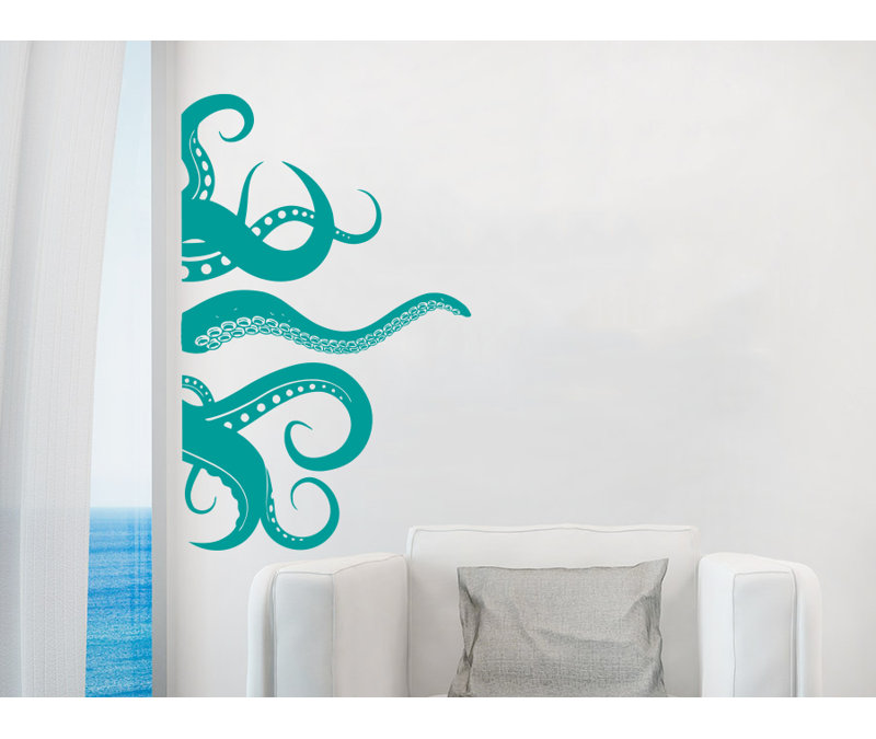 Adhésif décoratif Octopus Kraken Tentacles, Turquoise
