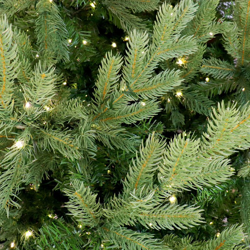 Fraser Hill Farm Prelit Foxtail Pine Artificial Christmas Tree with Stand and Remote Control, Warm White, 7.5'