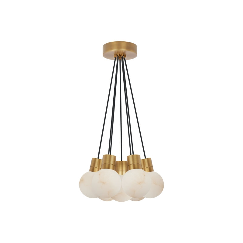 Mina LED Pendant, Hand-Rubbed Antique Brass, 152" H x 7.6" W x 14" D, 7
