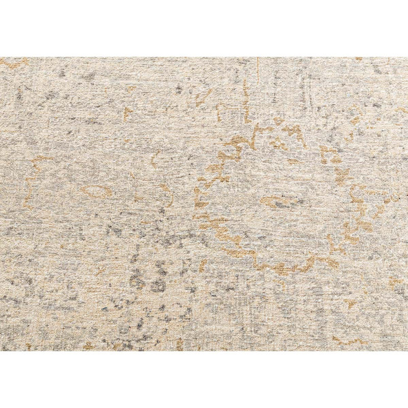 Tapis en laine tissé à la main en brun clair, Rectangle 8 pi x 10 pi