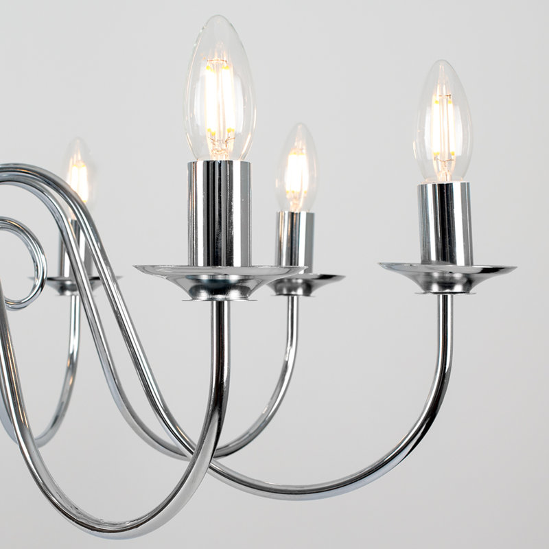 Margarita 8 - Light Candle Style Chandelier, Chrome, 3000k