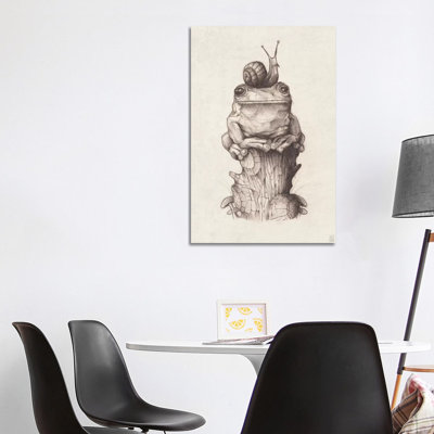 Frog and Snail I 1 Piece Wrapped Canvas Wall Art