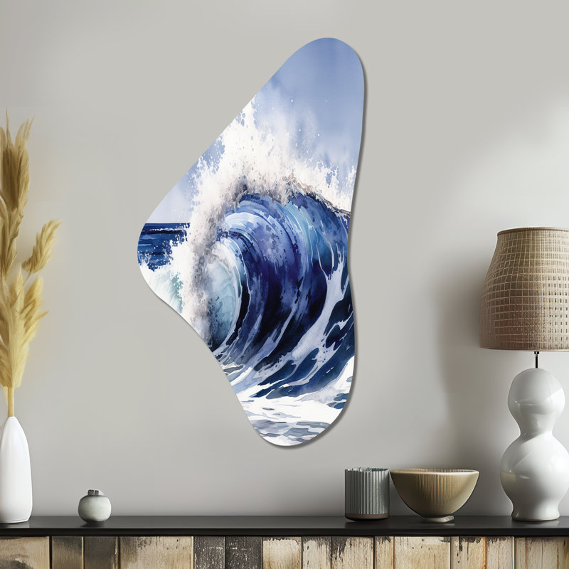 Mandujano - art mural asymétrique moderne en métal Boomerang Beach, H 39 po x l 21 po