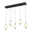 Luminaire suspendu pour îlot de cuisine 5 lumières DEL à intensité variable