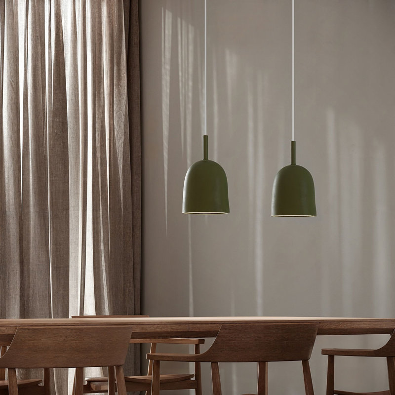 Vessel Pendant Light, Olive, 18.5'' H x 9'' W x 9'' D, White