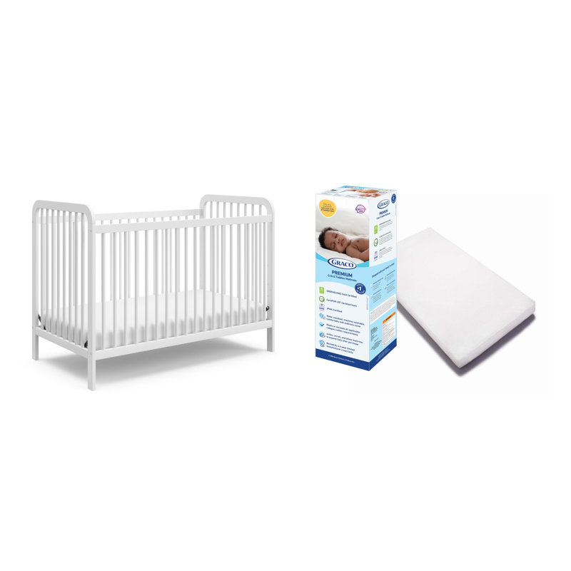 Lit de bébé convertible 3-en-1 Storkcraft Pasadena, Blanc, Lit de bébé et matelas