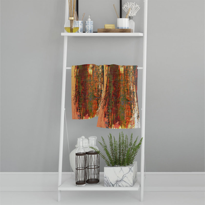 Serviette de bain 100% coton, Moyenne, Branches rouges