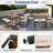 5-piece Outdoor Bar Height Table And Four Stools With Adjustable Feet, Foldable Tabletop And Cushions