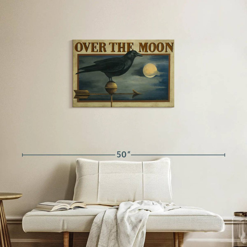 Over The Moon Crow Weathervane, 20" H x 30" W