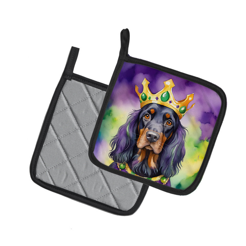 Paire de poignées Gordon Setter King of Mardi Gras