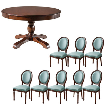 Ensemble de table de salle à manger en bois massif de style américain