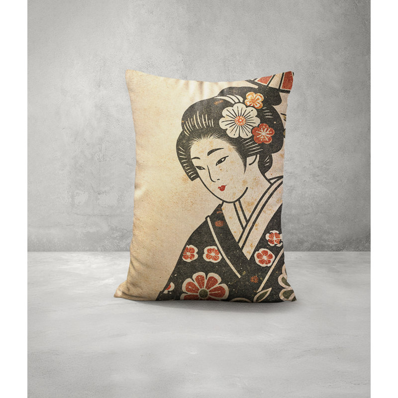 Geisha Faux Linen Lumber Pillow