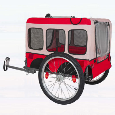 Large Folding Bike Trailer for Dogs - All-Terrain, Heavy-Duty Steel Frame, Spacious Design, 20×2 1/8 Inches Wheels, Perfect for Outdoor Adventures