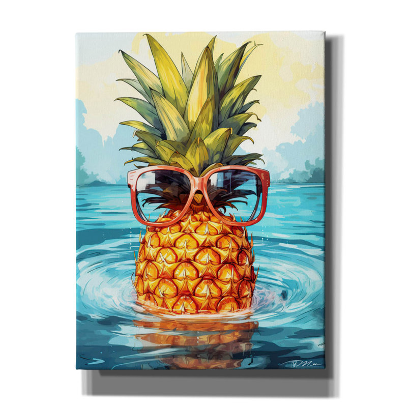Toile épique «Summer Pineapple 1» par Momart, H 54 po x l 40 po x P 1,5 po
