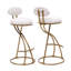 Ensemble de 2 tabourets de bar ronds à imprimé en métal pour îlot de cuisine et tabourets de comptoir de salle à manger-722472372
