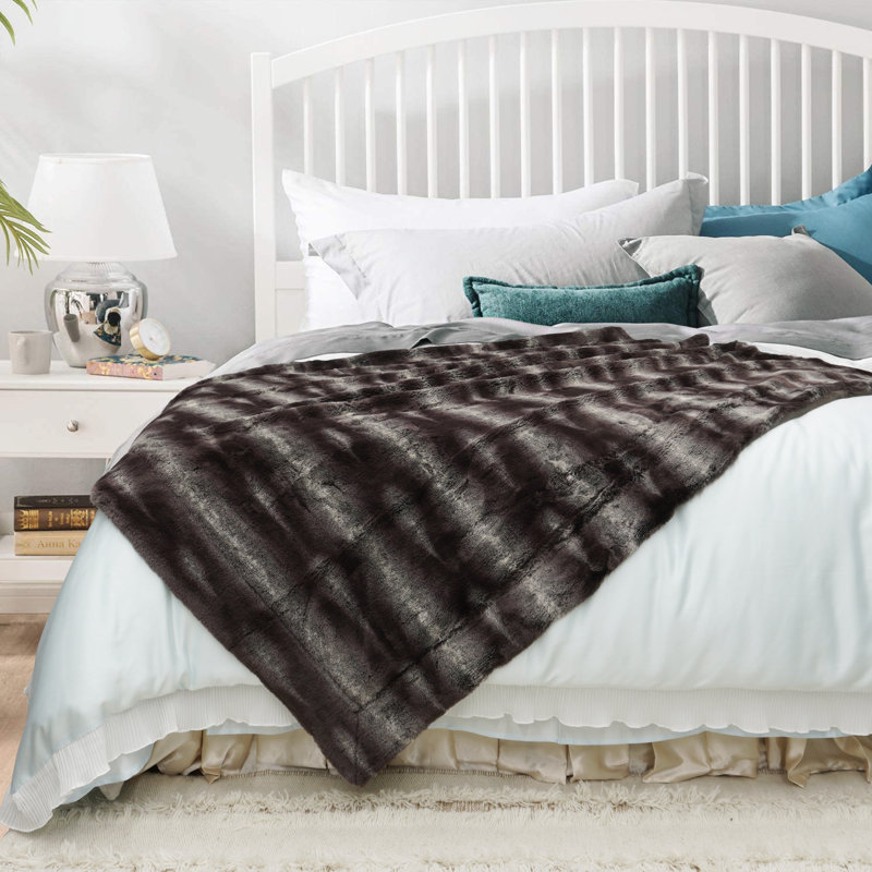 Knitted Throw Blanket, Brown