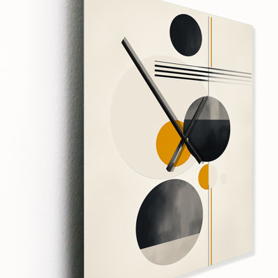 Illustration géométrique circulaire minimale I - horloge murale moderne abstraite