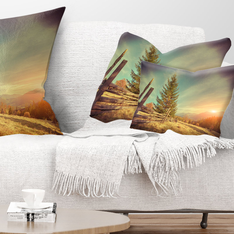 Oreiller paysager d’automne dans les montagnes, 12 po x 20 po, Coussin lombaire