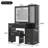 43.5" Fluted Vintage Makeup Vanity, Makeup Vanity Desk With Stool And Charging Station