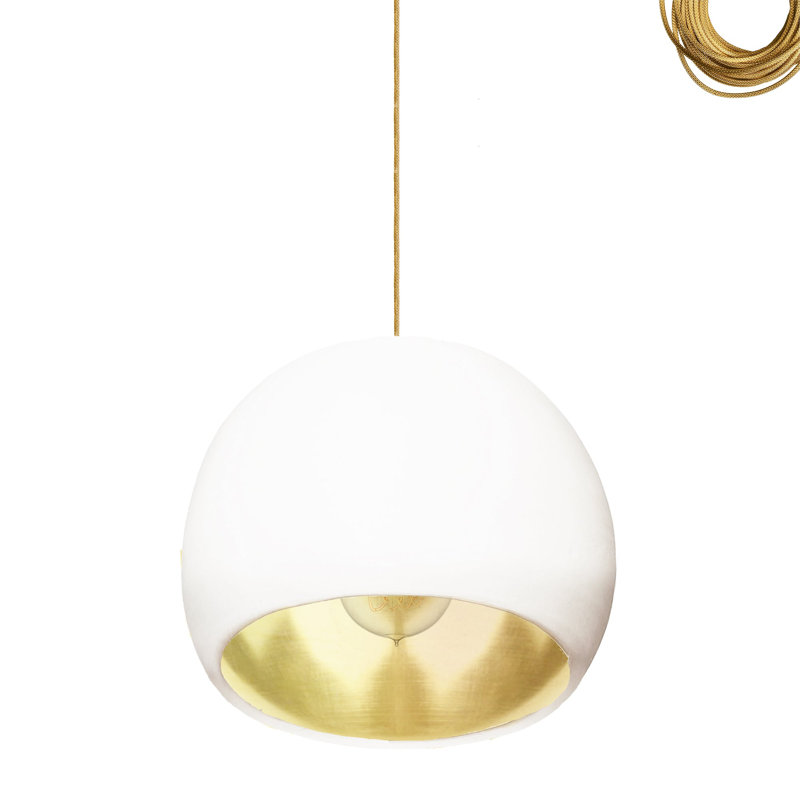 1 - Light Pendant, Black, Matte Black/Brass, LED